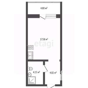 Студия квартира, вторичка, 27м2, 2/21 этаж