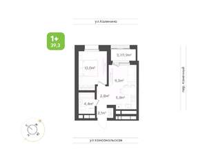 2-к квартира, вторичка, 39м2, 5/24 этаж