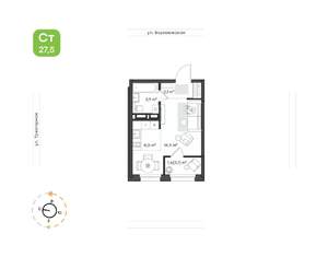 1-к квартира, вторичка, 28м2, 14/20 этаж