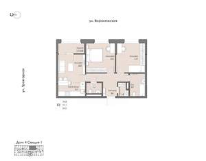 2-к квартира, вторичка, 59м2, 19/20 этаж