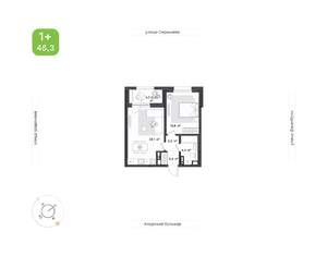 1-к квартира, вторичка, 45м2, 3/13 этаж