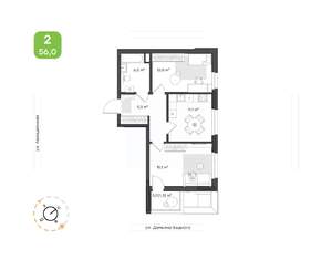 2-к квартира, вторичка, 56м2, 19/21 этаж