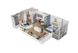 1-к квартира, вторичка, 51м2, 9/17 этаж