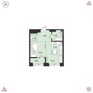 2-к квартира, вторичка, 37м2, 16/16 этаж