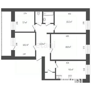 4-к квартира, вторичка, 88м2, 10/10 этаж