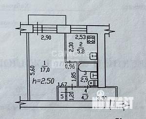 1-к квартира, вторичка, 31м2, 3/5 этаж