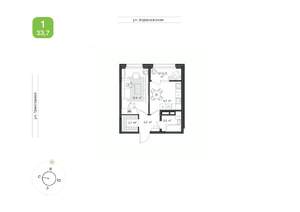 1-к квартира, вторичка, 34м2, 9/16 этаж