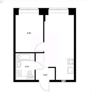 1-к квартира, строящийся дом, 32м2, 1/10 этаж