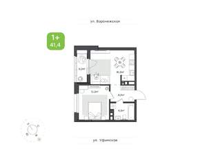 1-к квартира, вторичка, 46м2, 8/17 этаж