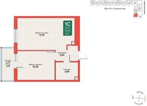 1-к квартира, вторичка, 36м2, 9/12 этаж