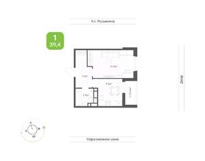 1-к квартира, вторичка, 39м2, 3/16 этаж