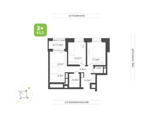 3-к квартира, вторичка, 53м2, 3/24 этаж