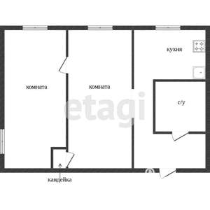 2-к квартира, вторичка, 43м2, 1/5 этаж