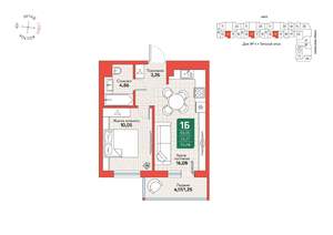 1-к квартира, вторичка, 34м2, 4/12 этаж