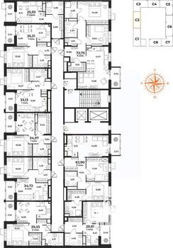 2-к квартира, вторичка, 35м2, 10/10 этаж