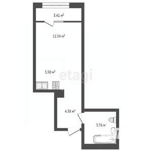 Студия квартира, строящийся дом, 32м2, 7/20 этаж