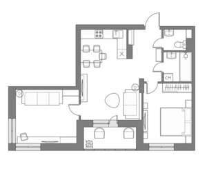 2-к квартира, вторичка, 60м2, 23/24 этаж