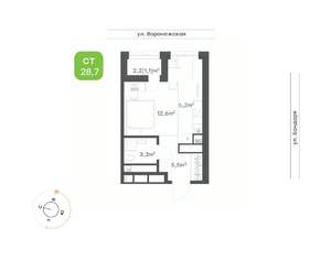 1-к квартира, вторичка, 29м2, 7/20 этаж