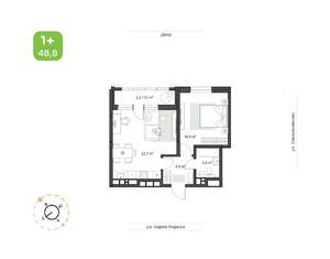 1-к квартира, вторичка, 49м2, 4/24 этаж