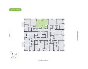 1-к квартира, вторичка, 49м2, 9/24 этаж
