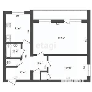 2-к квартира, вторичка, 48м2, 14/14 этаж