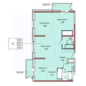 4-к квартира, строящийся дом, 87м2, 21/25 этаж