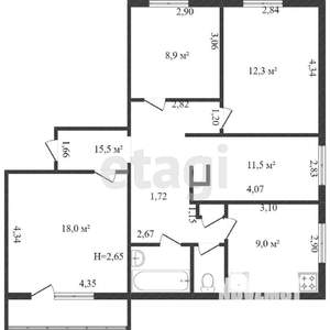 4-к квартира, вторичка, 79м2, 7/10 этаж