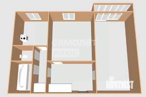 2-к квартира, вторичка, 50м2, 2/9 этаж