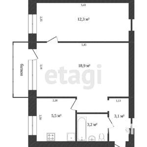 2-к квартира, вторичка, 49м2, 7/9 этаж