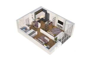 2-к квартира, вторичка, 45м2, 8/15 этаж