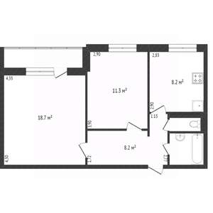 2-к квартира, вторичка, 49м2, 3/10 этаж