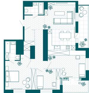 1-к квартира, вторичка, 118м2, 21/23 этаж