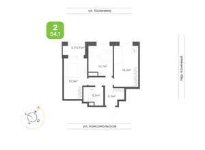 3-к квартира, вторичка, 53м2, 6/24 этаж