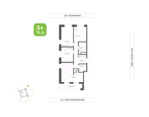 3-к квартира, вторичка, 77м2, 4/24 этаж