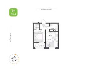 1-к квартира, вторичка, 35м2, 14/16 этаж