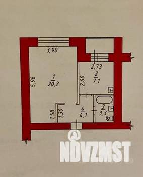 1-к квартира, вторичка, 35м2, 4/5 этаж