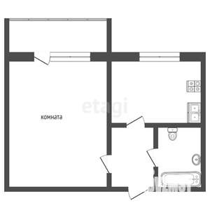 1-к квартира, сданный дом, 35м2, 18/19 этаж