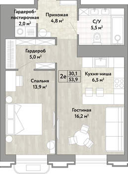 2-к квартира, вторичка, 54м2, 15/21 этаж