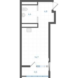 Студия квартира, вторичка, 28м2, 19/25 этаж