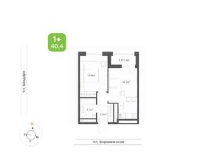 1-к квартира, вторичка, 40м2, 7/20 этаж