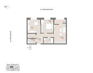 2-к квартира, вторичка, 57м2, 2/9 этаж