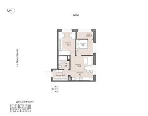2-к квартира, вторичка, 47м2, 3/16 этаж