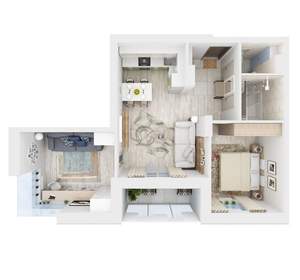 2-к квартира, вторичка, 60м2, 23/24 этаж