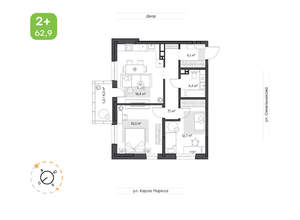 2-к квартира, вторичка, 63м2, 5/24 этаж