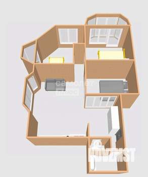 3-к квартира, вторичка, 81м2, 2/25 этаж