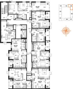 3-к квартира, вторичка, 56м2, 2/10 этаж