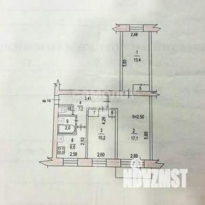 3-к квартира, вторичка, 58м2, 4/5 этаж