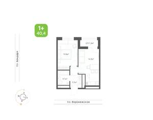 1-к квартира, вторичка, 40м2, 19/20 этаж