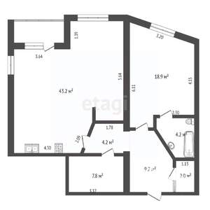 2-к квартира, вторичка, 90м2, 12/14 этаж