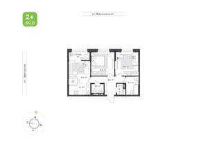 2-к квартира, вторичка, 59м2, 19/20 этаж